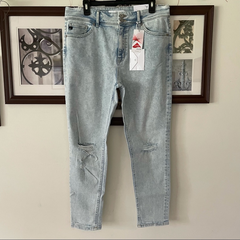 New KanCan Acid wash High Rise Ankle Skinny Jeans Size 15/31